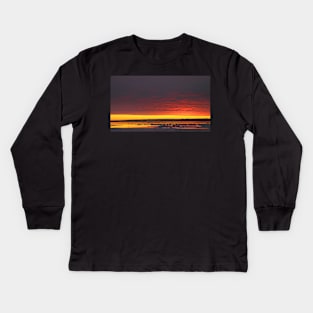 Sunset Gold at Churchill, Canada Kids Long Sleeve T-Shirt